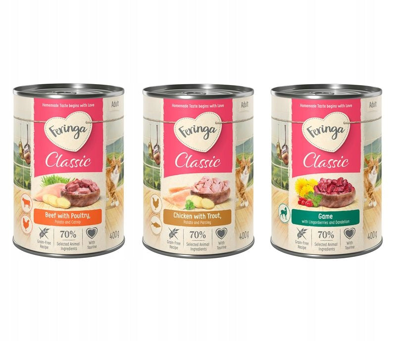 Wet cat food Feringa 6 x 400 g mix of flavours 2,4 kg