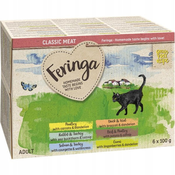 Wet cat food Feringa mix 6 flavors 6 x 100 g