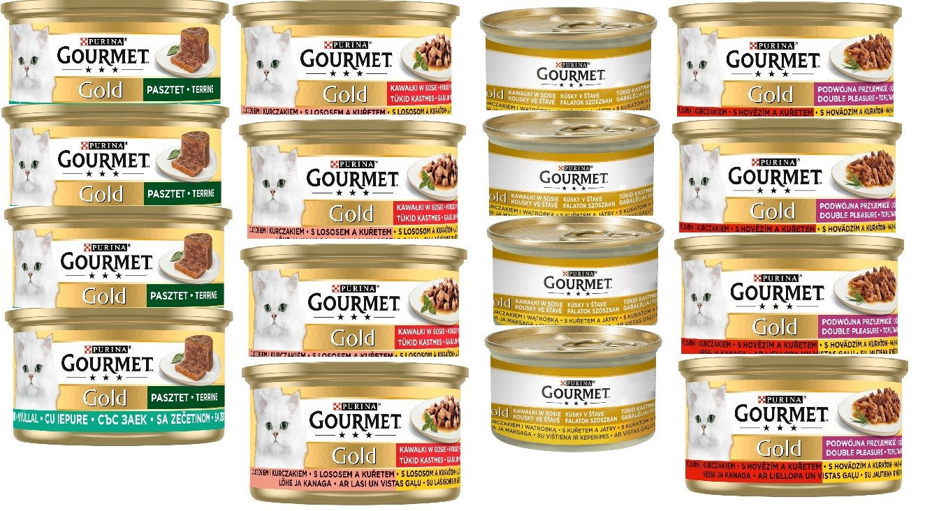Wet cat food Gourmet mix of 4 flavors 24x85g