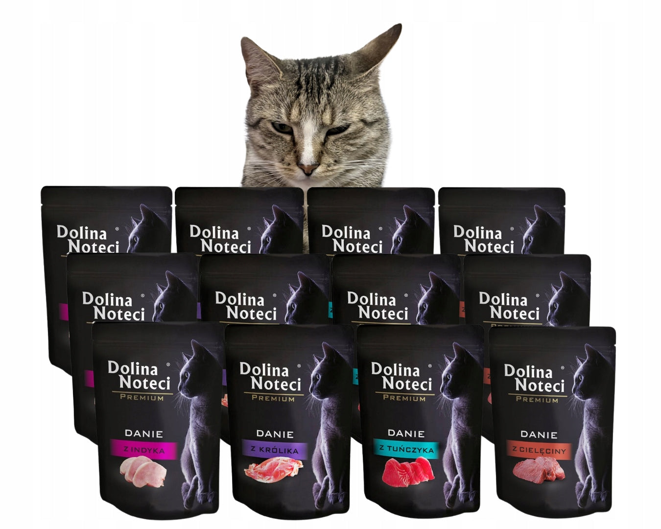 Wet cat food MIX OF FLAVORS 12x85g Dolina Noteci Premium