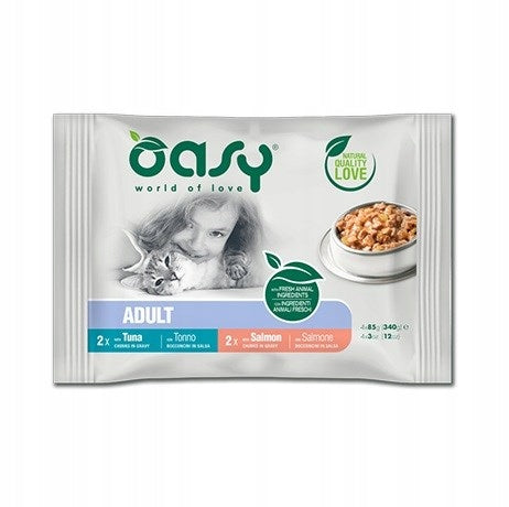 Wet cat food Oasy Chunks in gravy Multipack Adult Fish 4x85gr