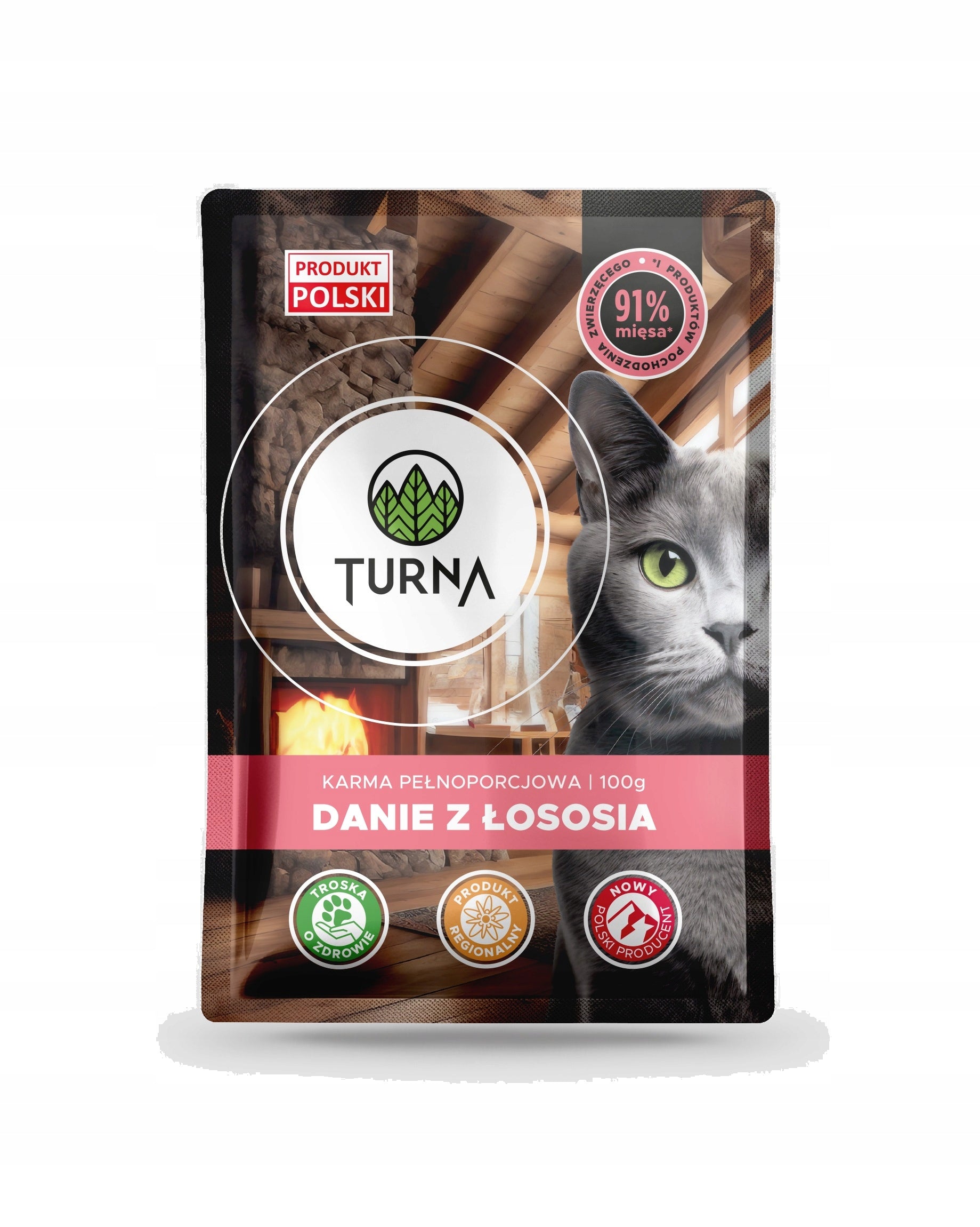 Wet cat food Turna dish with salmon 100g Sachet