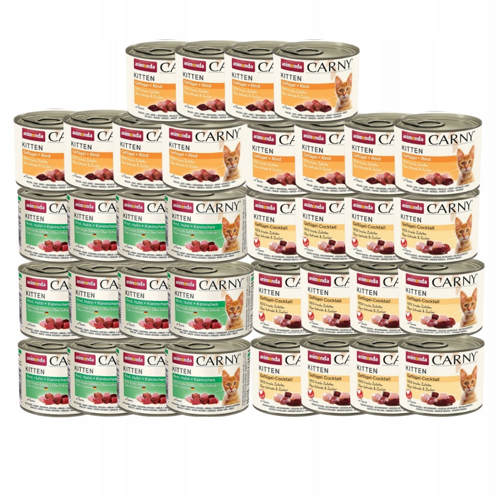 Wet cat food kittens ANIMONDA Carny Kitten MIX Flavors 36x200g