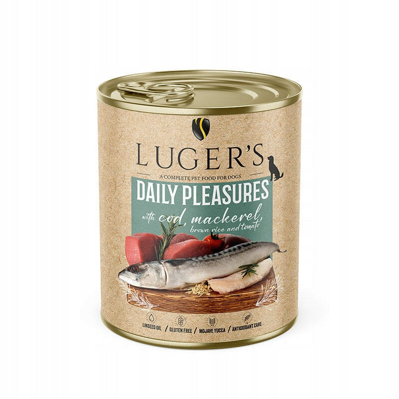 Wet dog food Luger's Daily Pleasures cod mackerel tomato rice 800g