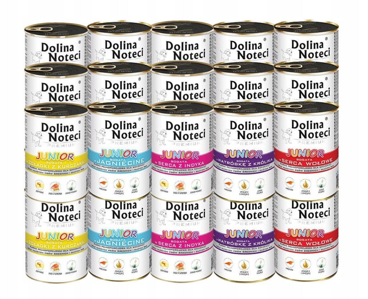 Wet dog food junior MIX flavors 30x400g DOLINA NOTECI Premium