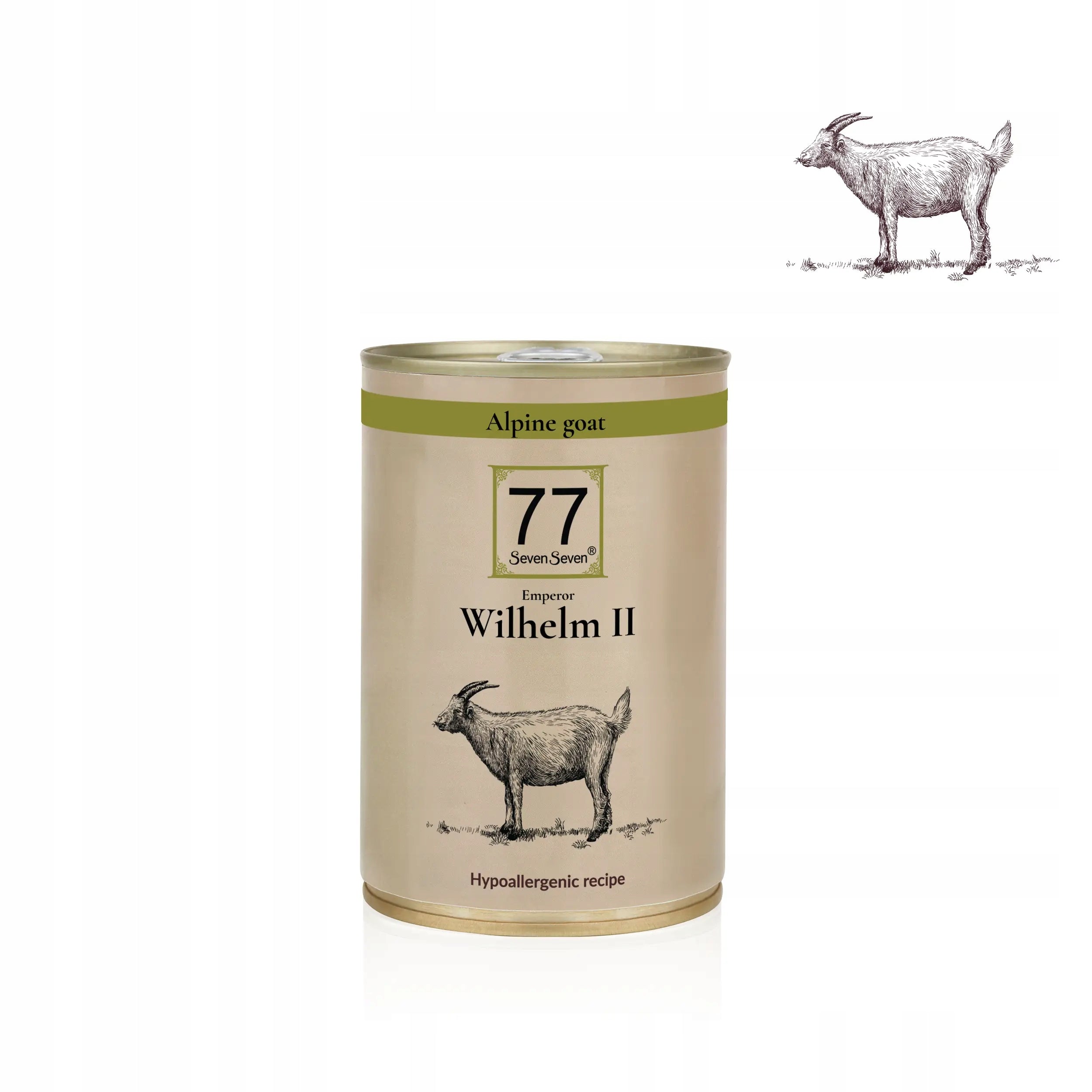 Wet dog food natural monoprotein 77 Wilhelm II Goat can 400g