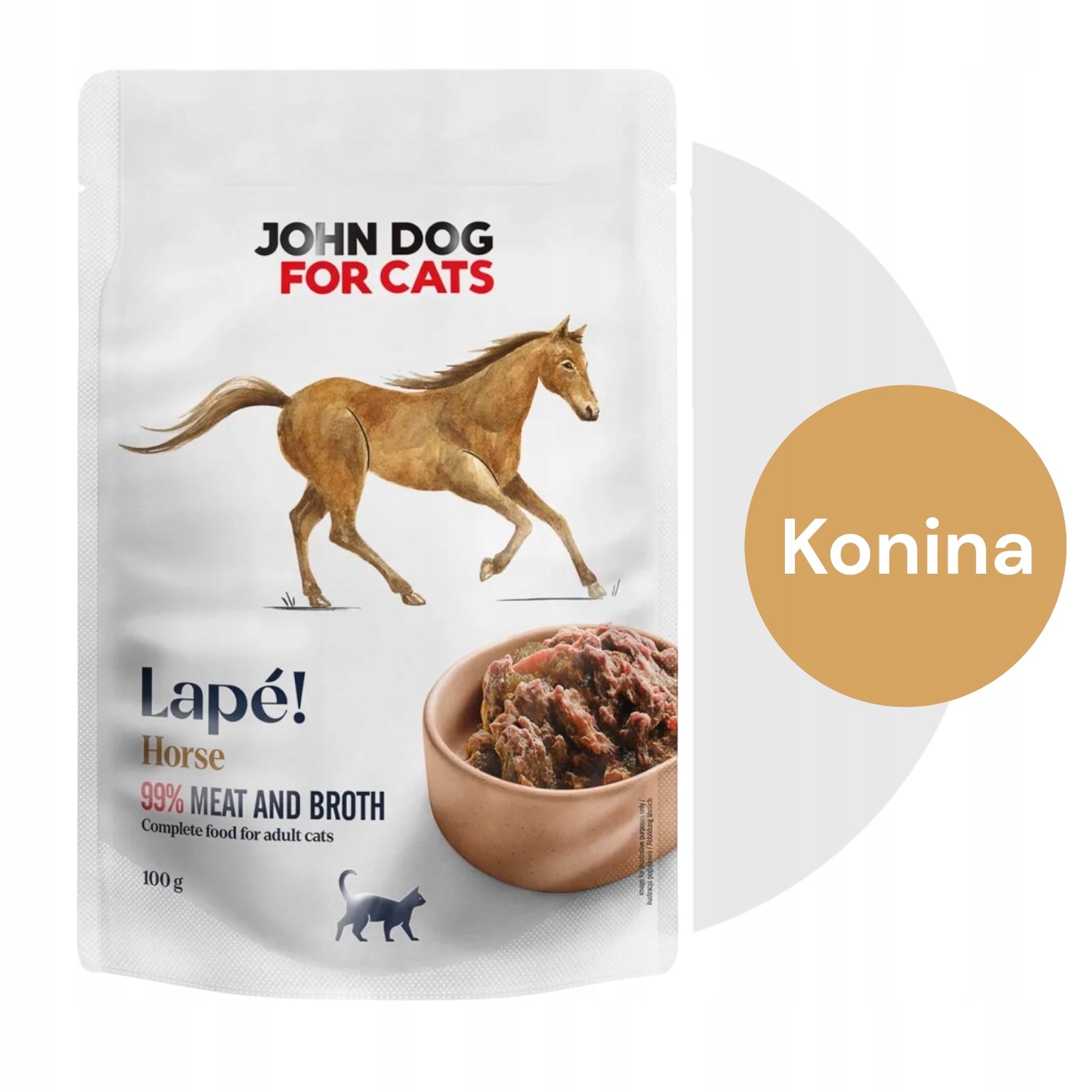 Wet food John Dog for Cats Lape grain-free horsemeat 100 g sachet Packaging status original