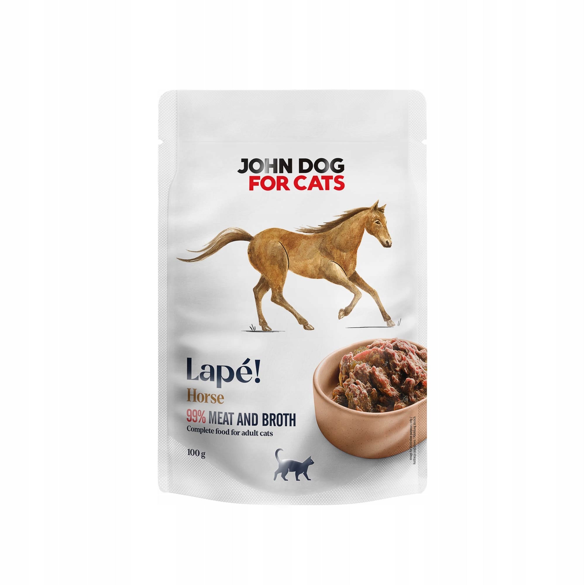 Wet food John Dog for Cats Lape grain-free horsemeat 100 g sachet