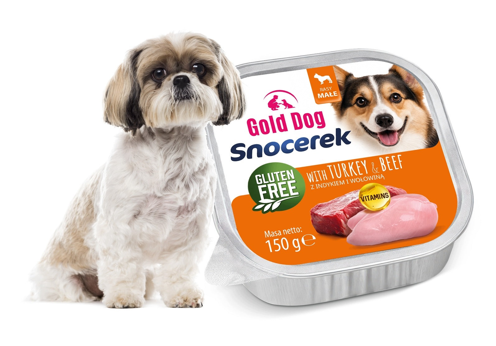 Wet food for dogs Shih tzu Gold Dog Snocerek turkey & beef 150g
