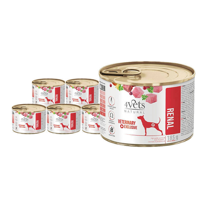 Wet food for dogs with kidney failure 4Vets Natural Renal 6 x 185 g
