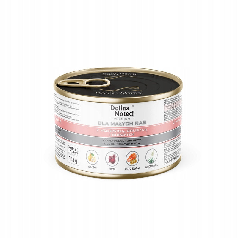 Wet food for small breed dogs Dolina Noteci Premium with beef 185 g