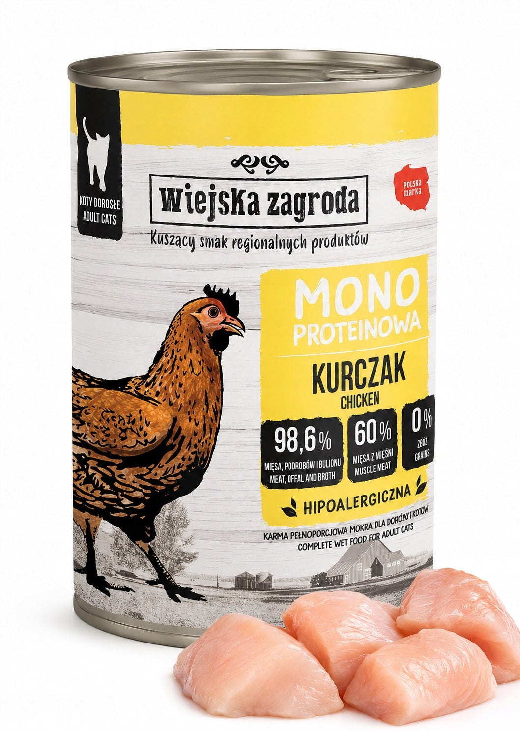 Wet monoprotein cat food Wiejska Zagroda chicken 400g