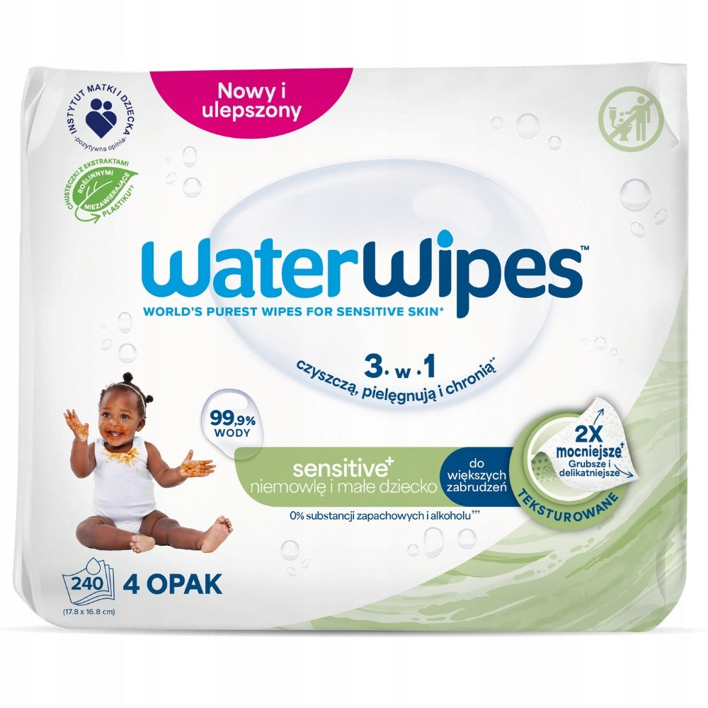 Wet wipes 99,9% water WaterWipes 4x60 for children biodegradable