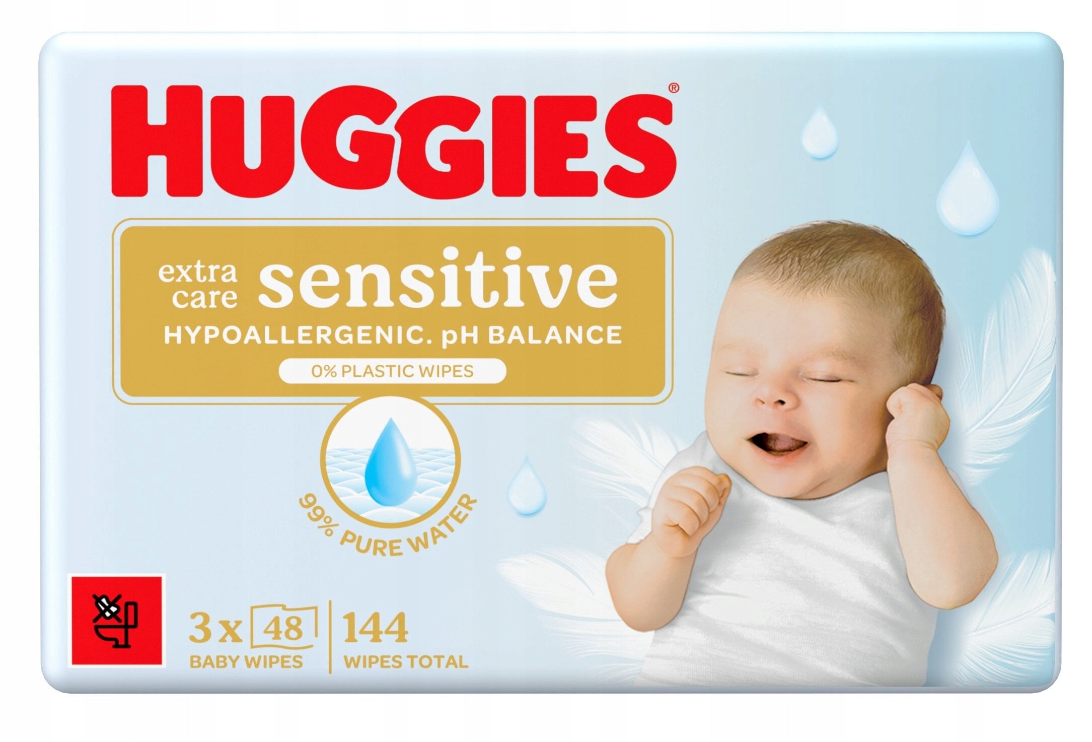 Wet wipes HUGGIES Extra Care Sensitive (3x48pcs) Brand Huggies