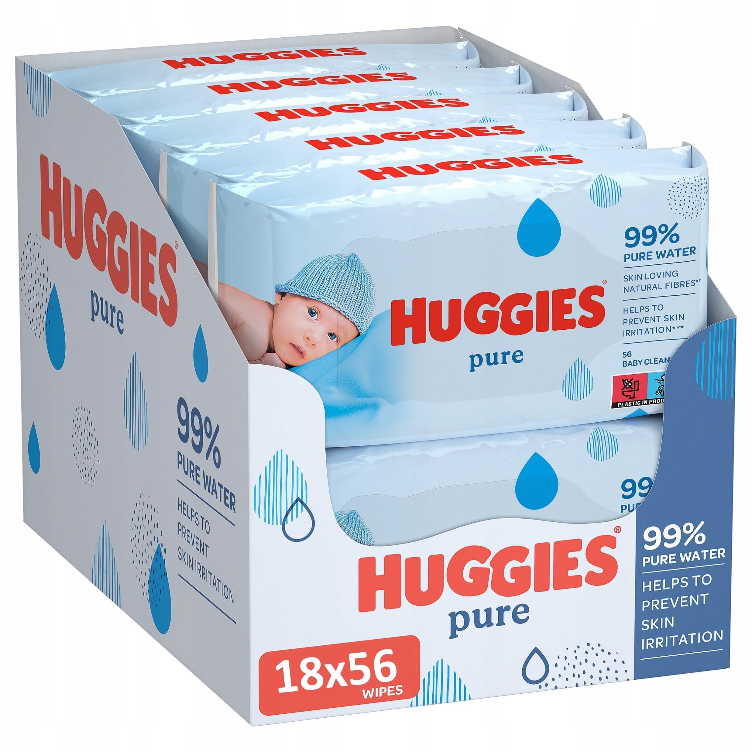 Wet wipes Huggies PURE 18 x 56 pieces