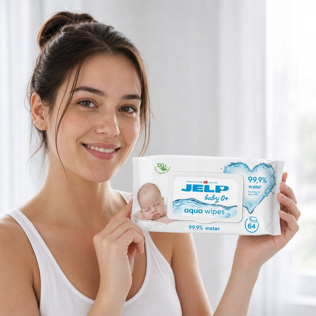 Wet wipes JELP Baby 0+ for sensitive skin 99,9% water 64 pcs Packaging status original