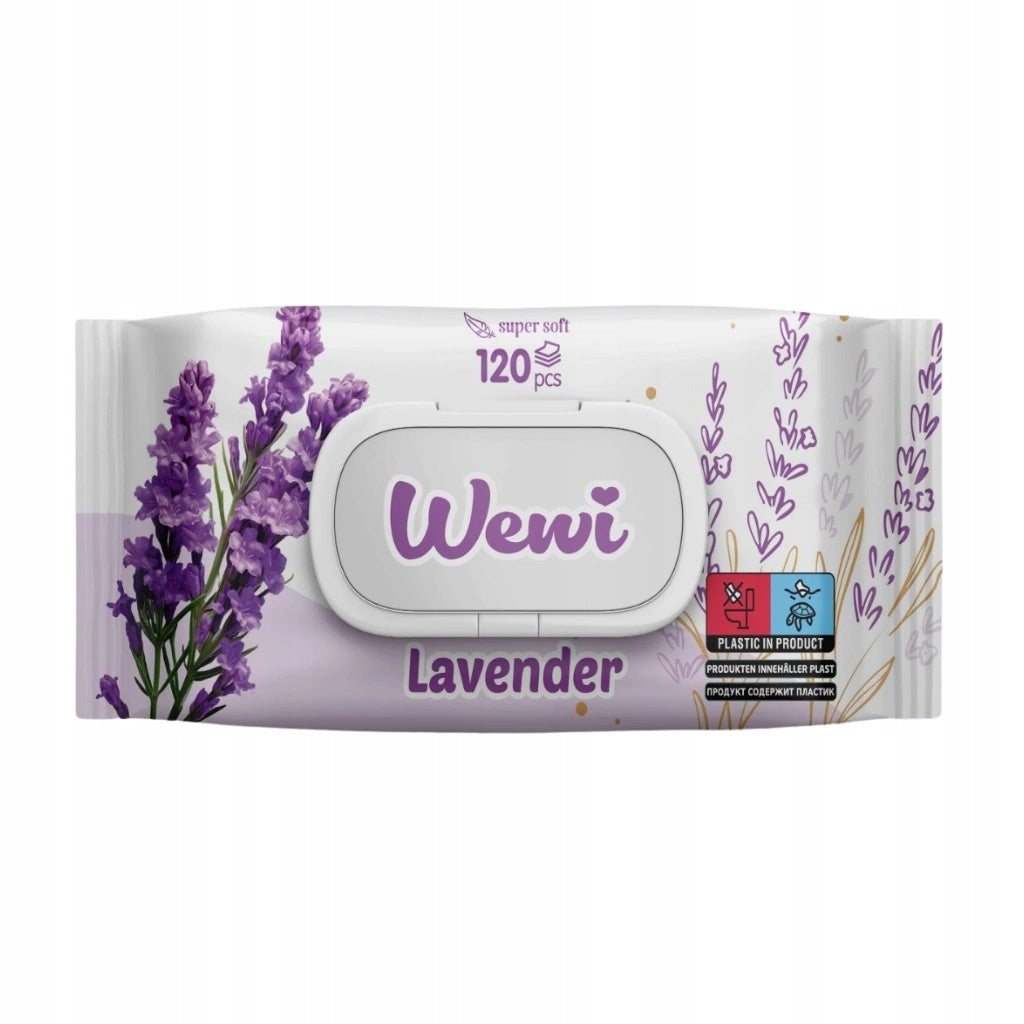 Wet wipes WEWI lavender 120pcs gentle, alcohol-free, for children Manufacturer of a medical device ariya