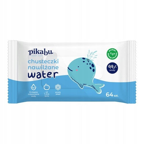 Wet wipes Water, Pikabu Baby Care, 64 pcs.