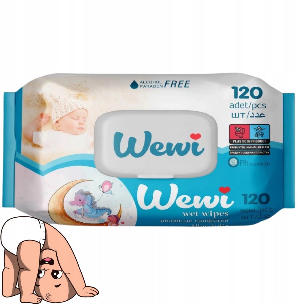 Wet wipes Wewi 5x 120 pieces for children, without alcohol and parabens Manufacturer code 8683210420404