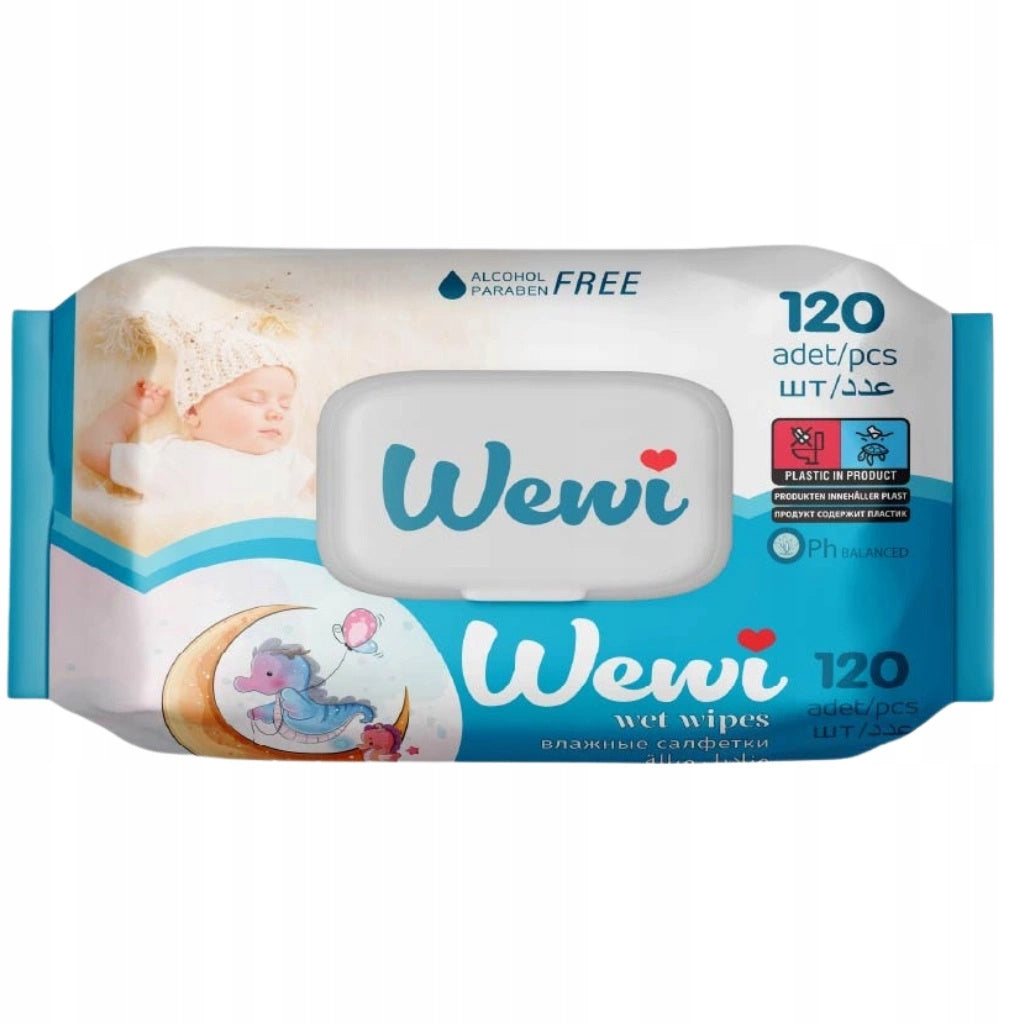 Wet wipes Wewi 5x 120 pieces for children, without alcohol and parabens Manufacturer of a medical device ariya