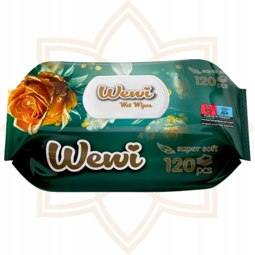 Wet wipes Wewi Rose 120 pcs. soft and delicate with rose scent