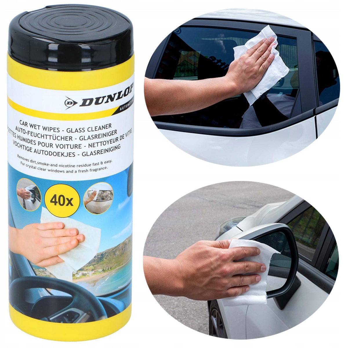 Wet wipes for car mirror windows 40pcs for car lamps