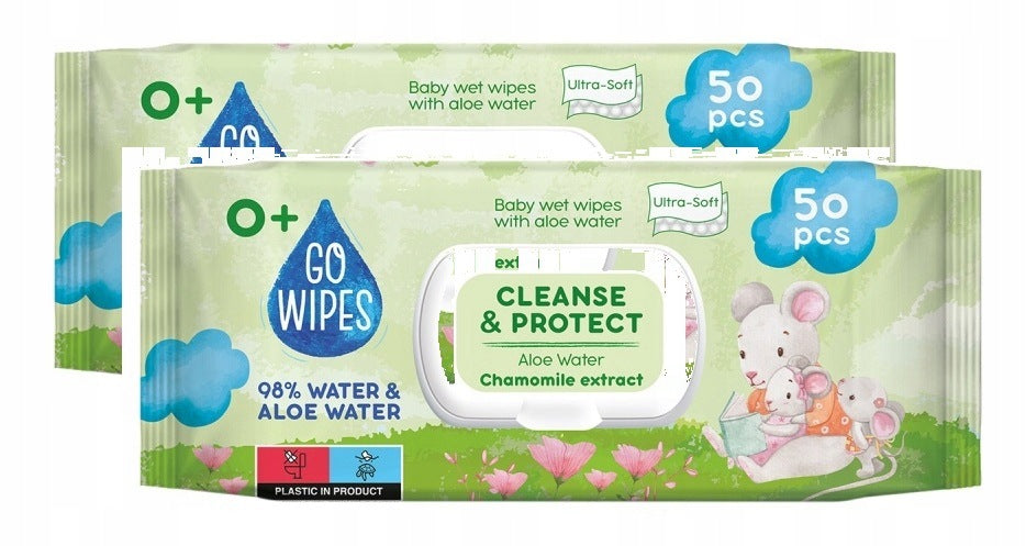 Wet wipes for children GOWIPES with aloe vera and chamomile 50pcs Manufacturer code 4823071657135