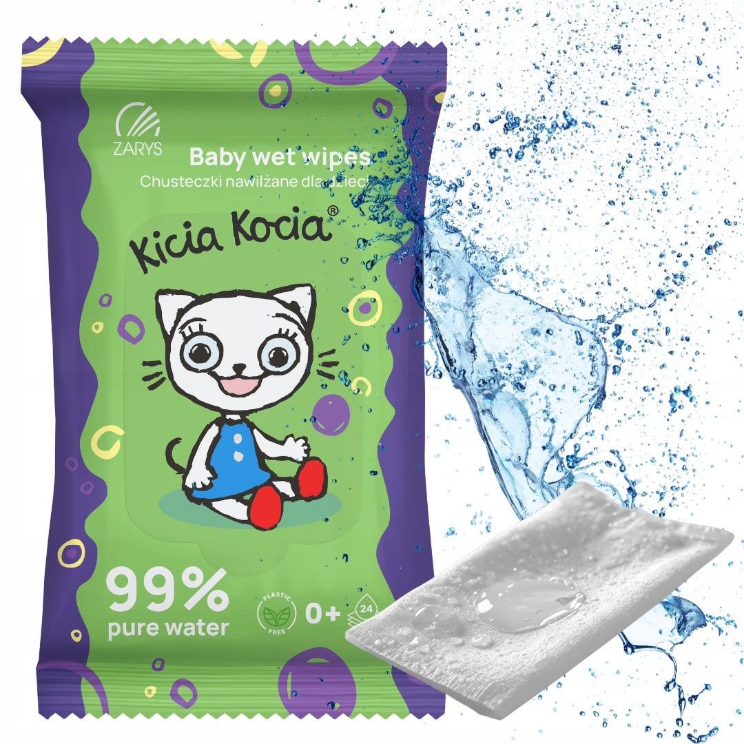 Wet wipes for children KITTY CAT WET WIPES water 99% wet 24pcs.