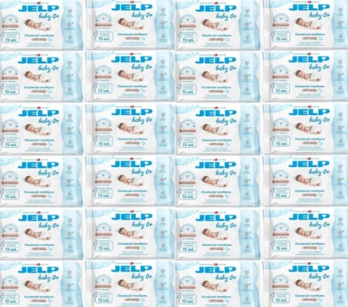 Wet wipes jelp baby 0+ 98% water for children SET 24x72pcs + BEAR Packaging status original