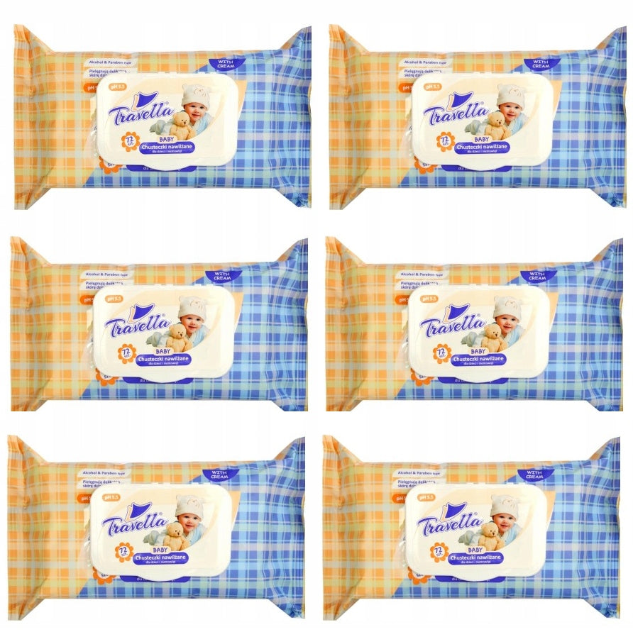 Wet wipes with cream TRAVELLA BABY 1 x 72 pieces babies Manufacturer code 5906900019973