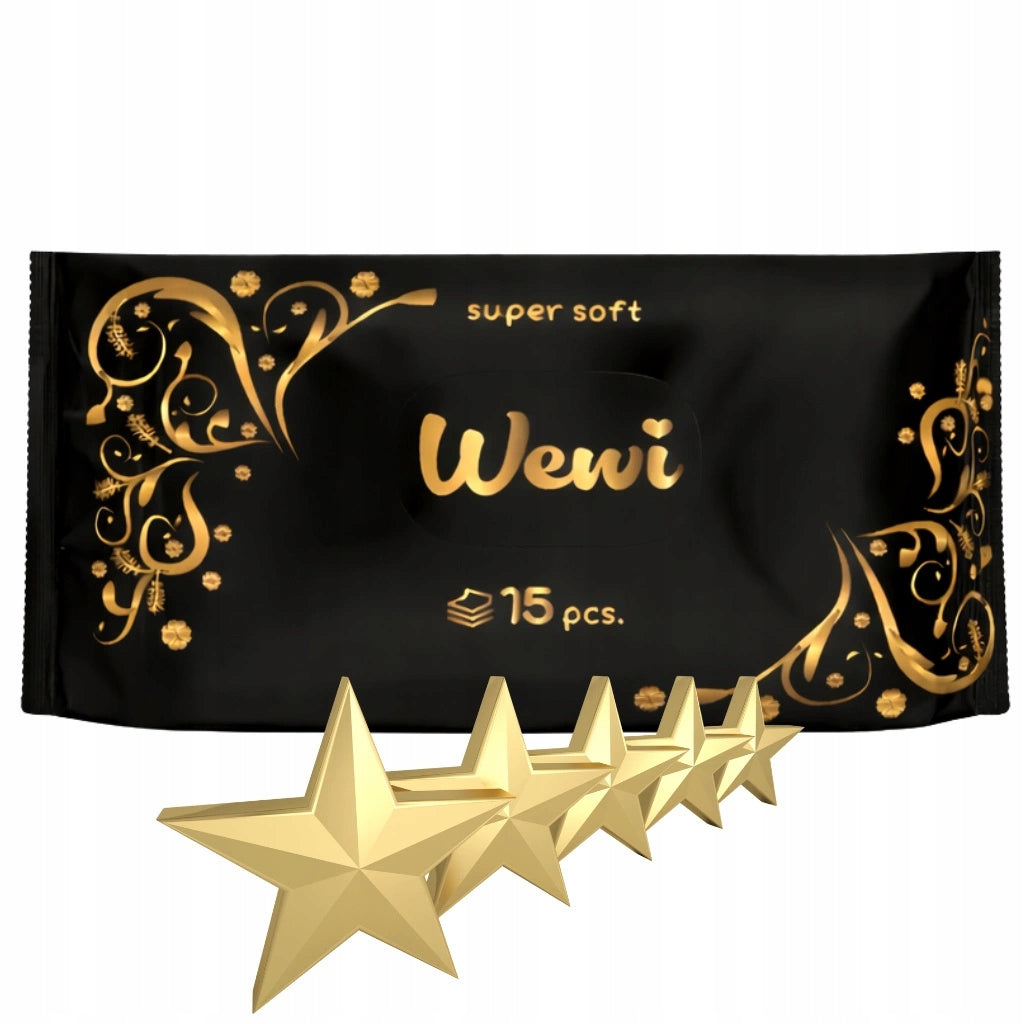 Wewi Premium Bag Wipes with French Perfume Scent 2x 15pcs Packaging status original