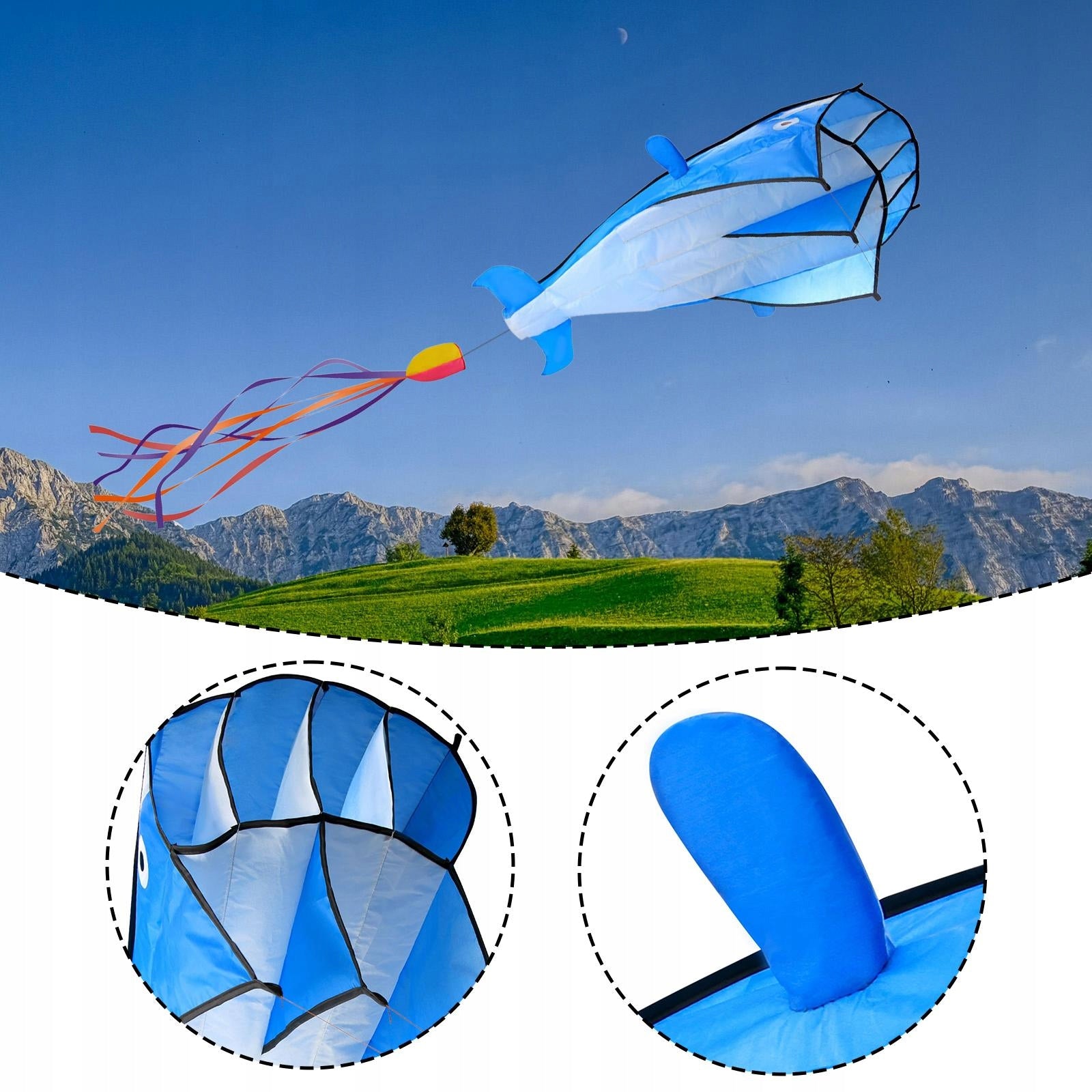 Whale Large Kite Big Creative Gift Animal Outdoor Games and Activities Product width 28 cm