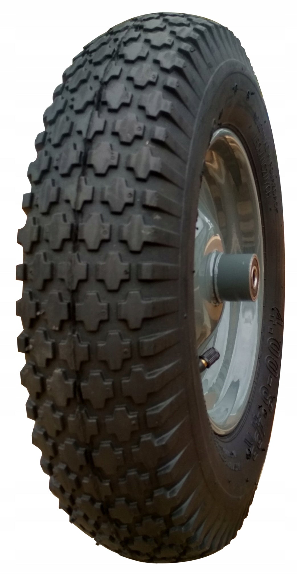 Wheelbarrow wheel 4.80/4.00-8 4PR 12x100 pumped 4 canvases + axle Packaging status original