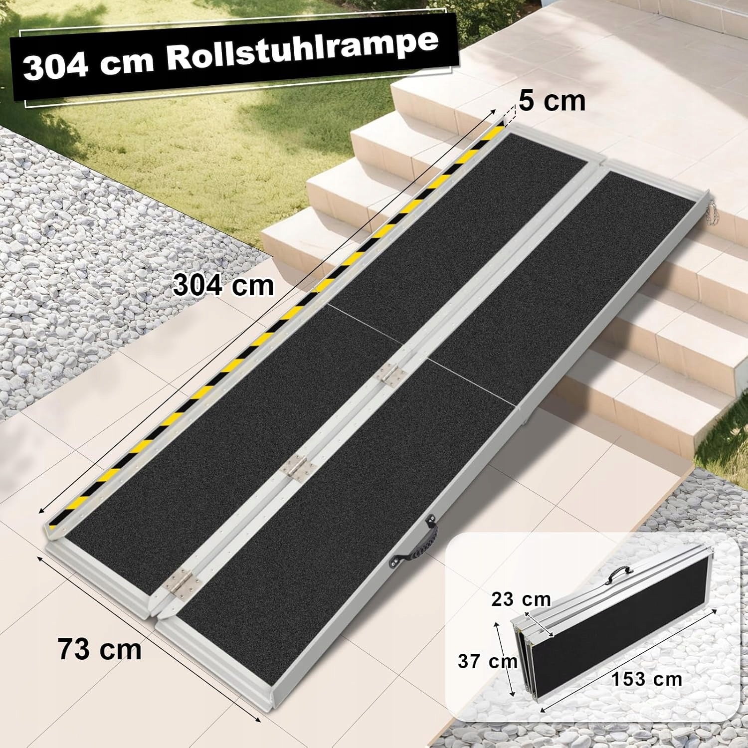 Wheelchair Ramp LIEKUMM 304cm Folding Aluminum 300kg Manufacturer code rampaaluminiowa304cm