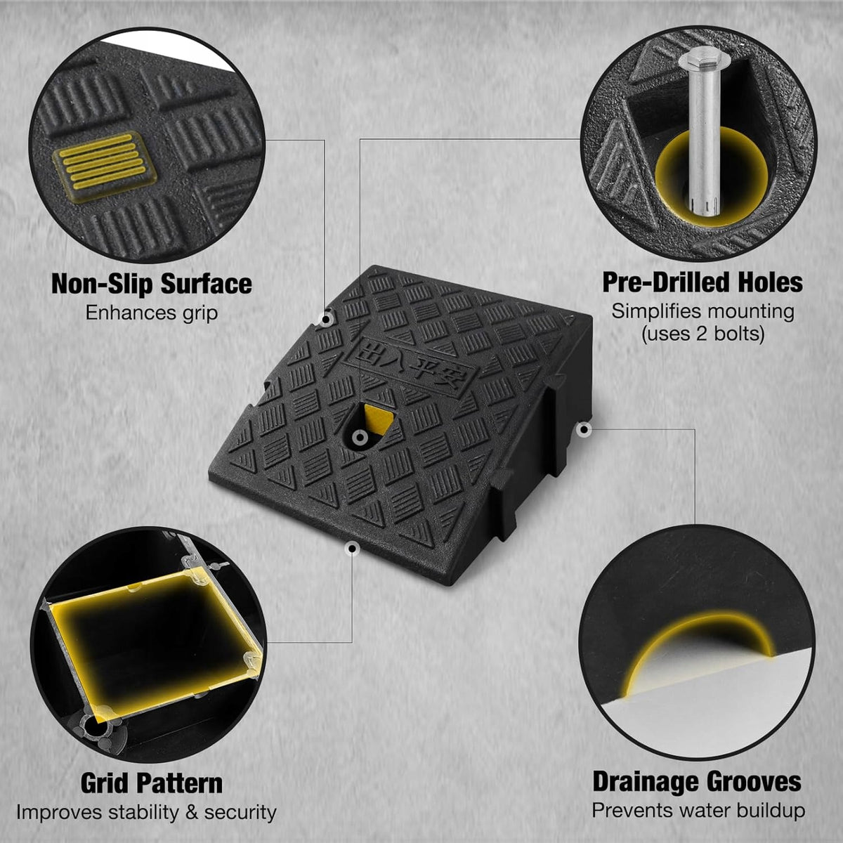 Wheelchair ramp, portable, made of durable plastic Product weight with unit packaging 5 kg