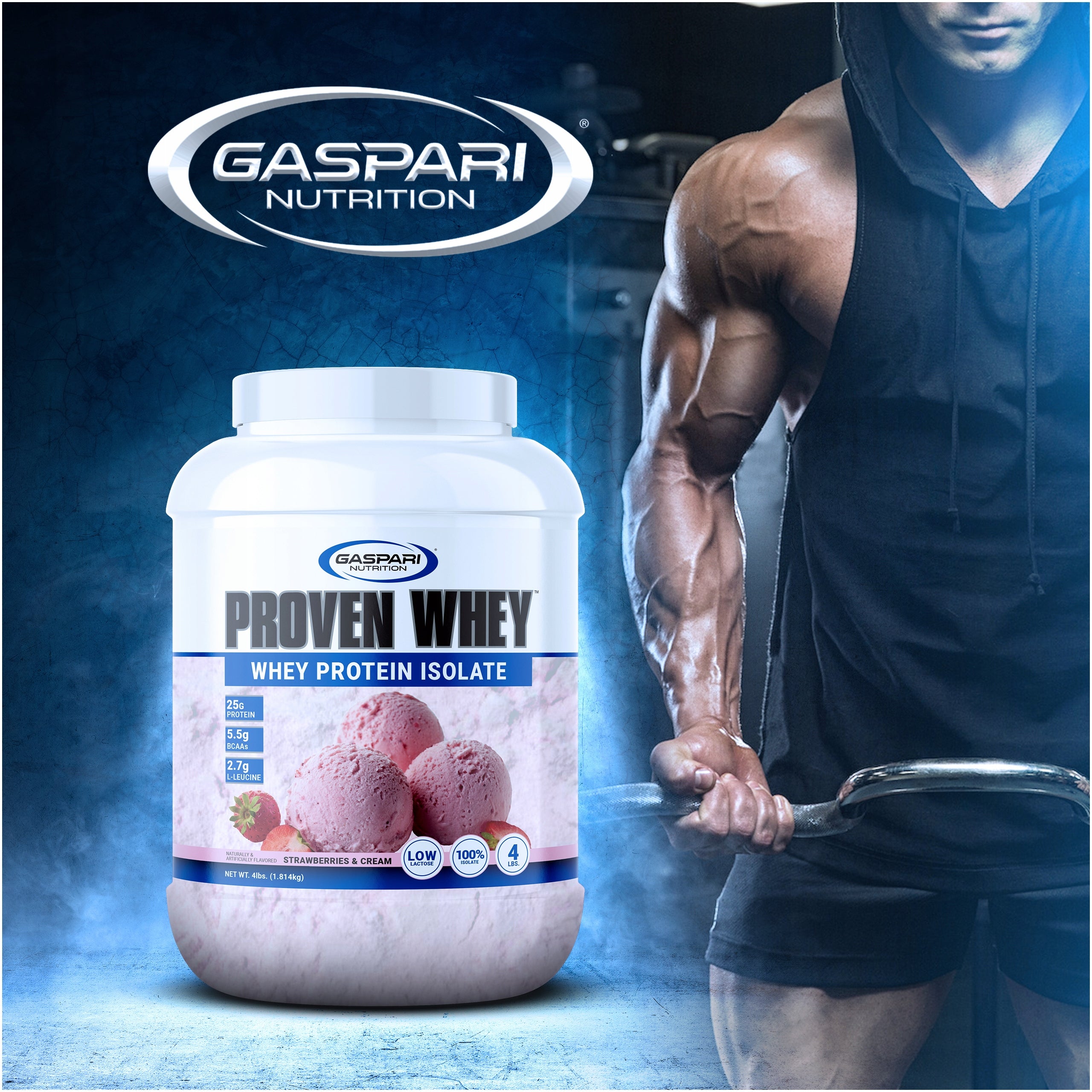 Whey Isolate WPI GASPARI Proven Whey 1814g Strawberry Mass Expiration date at least six months from the date of purchase