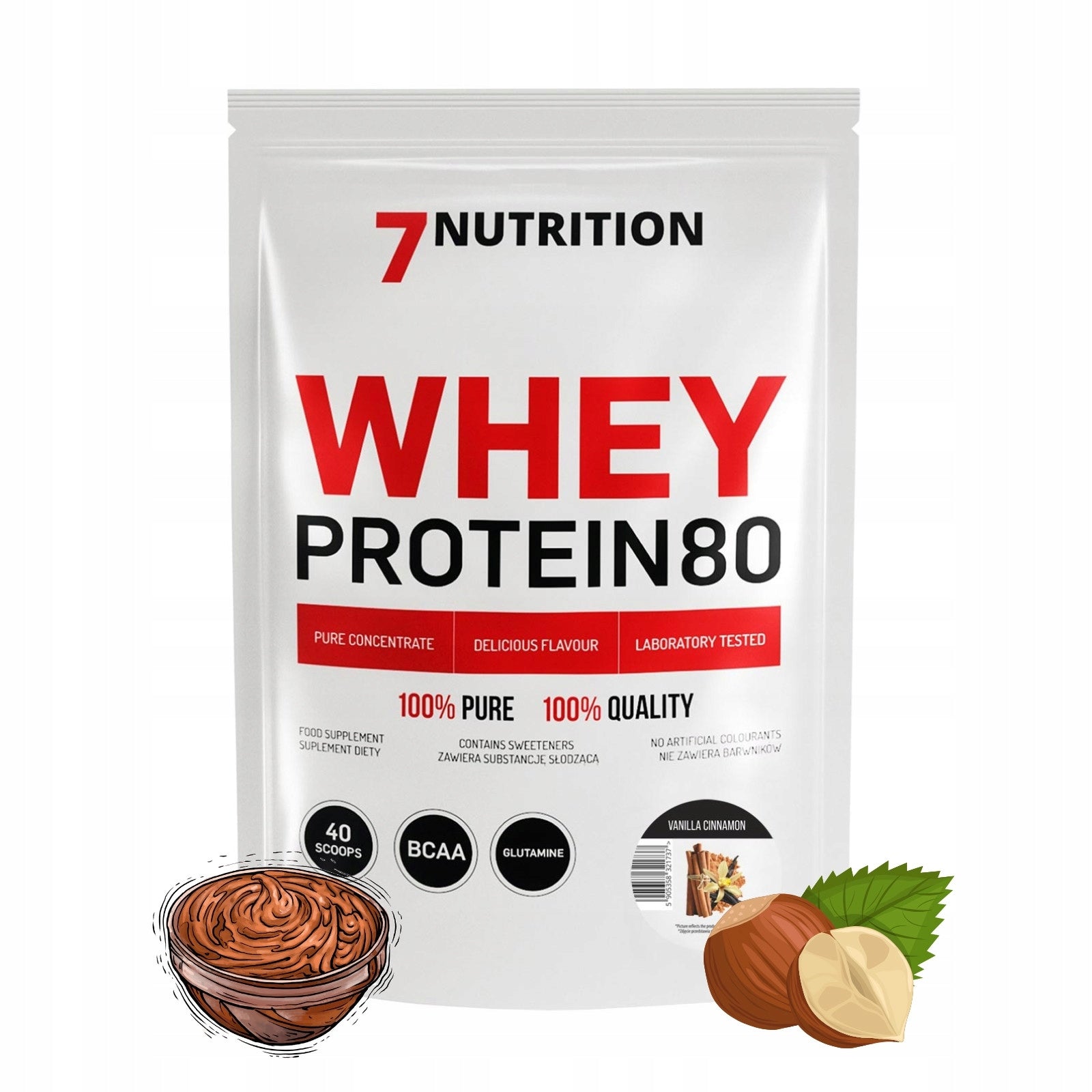 Whey Protein 80 WPC 7NUTRITION 500g Cappuccino Expiration date at least six months from the date of purchase