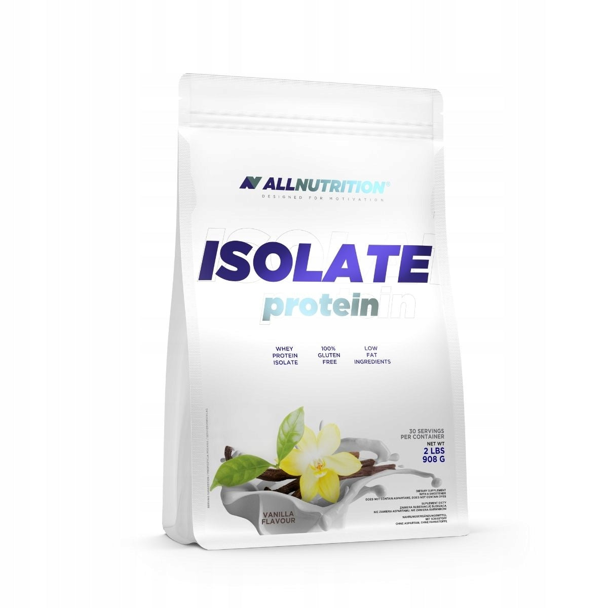 Whey Protein Isolate Allnutrition Vanilla Aspartame Free Gluten Free Packaging status original