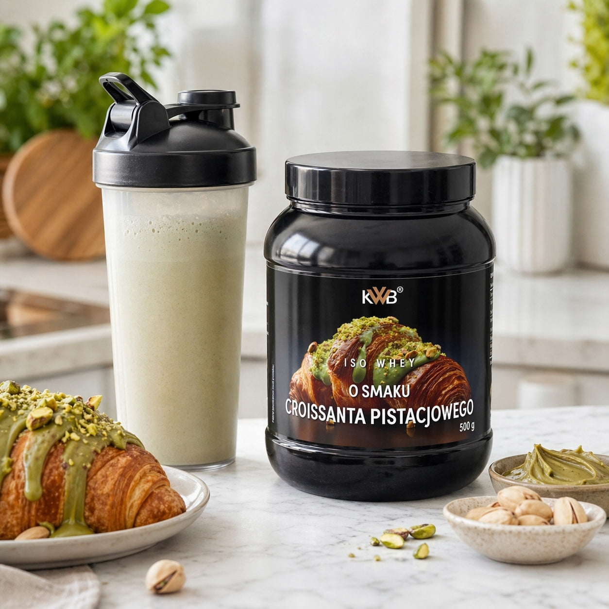Whey Protein Isolate Conditioner ISO WHEY 500g Croissant Pistachio KWB Expiration date at least six months from the date of purchase