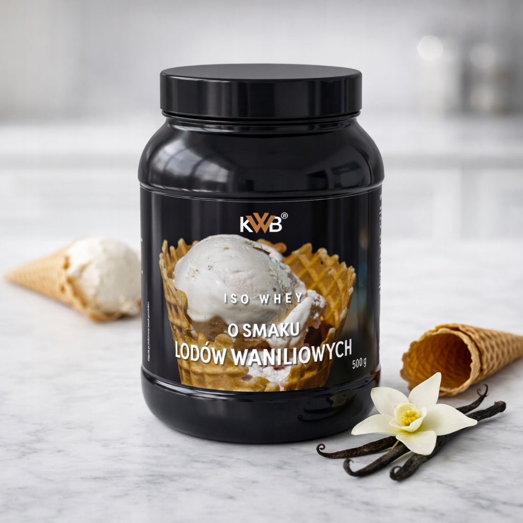 Whey Protein Isolate Conditioner ISO WHEY 500g Flavor Vanilla Ice Cream KWB Expiration date at least six months from the date of purchase