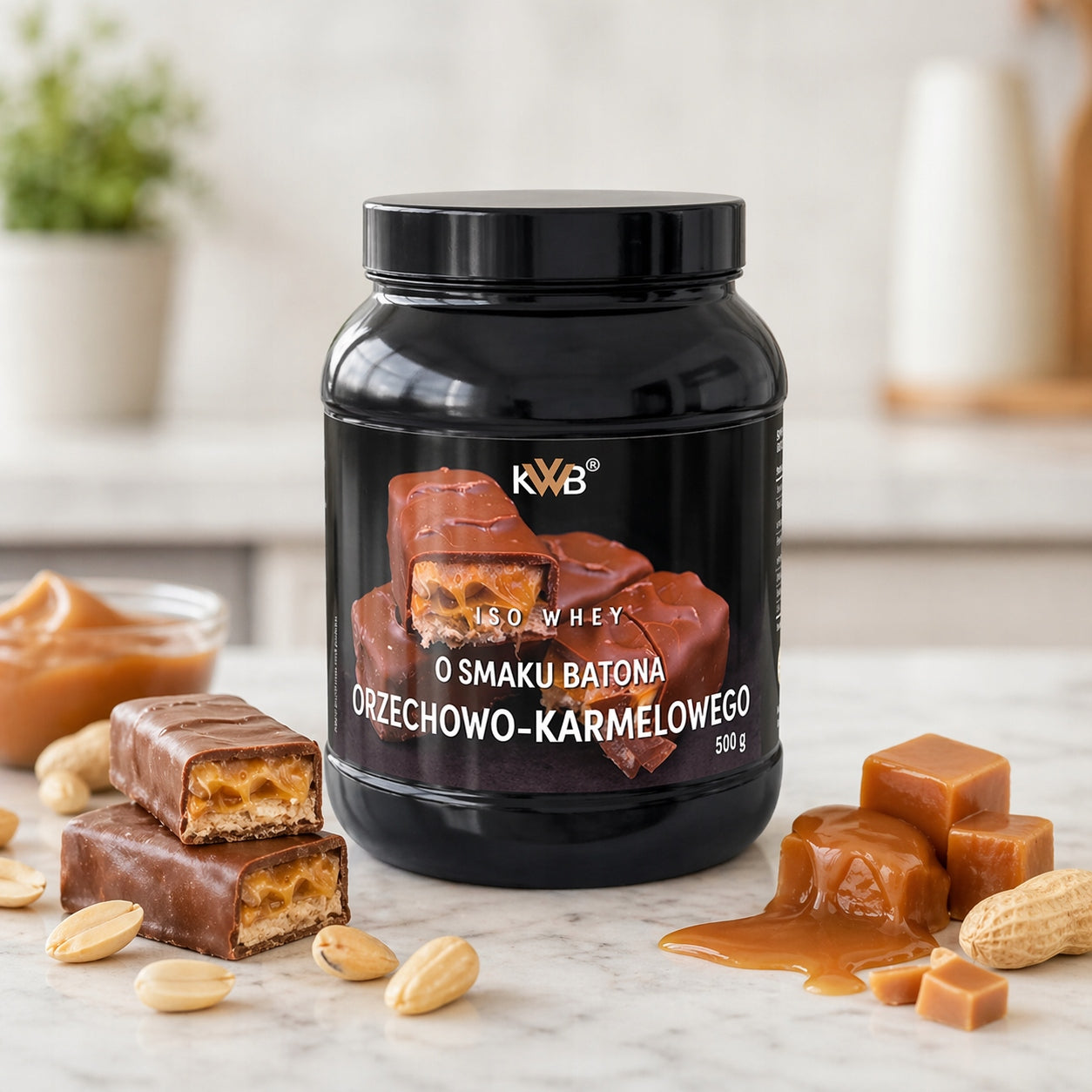 Whey Protein Isolate Conditioner ISO WHEY 500g Walnut Caramel Bar KWB Packaging status original