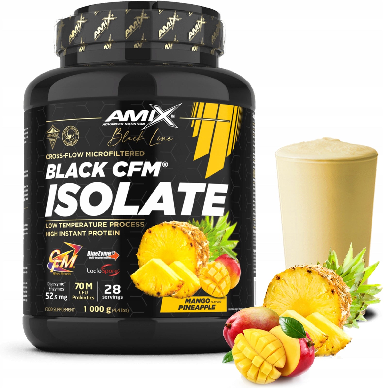 Whey Protein Isolate WPI CFM 1 kg Conditioner Mango Pineapple 87 percent