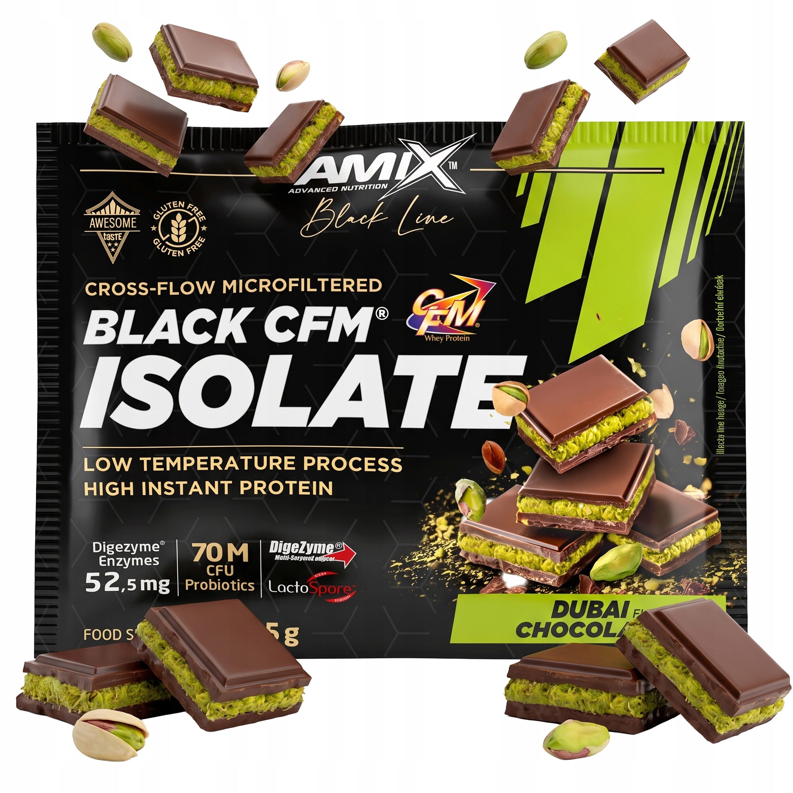 Whey Protein Isolate WPI CFM Sachet Dubai Chocolate Without Sugar