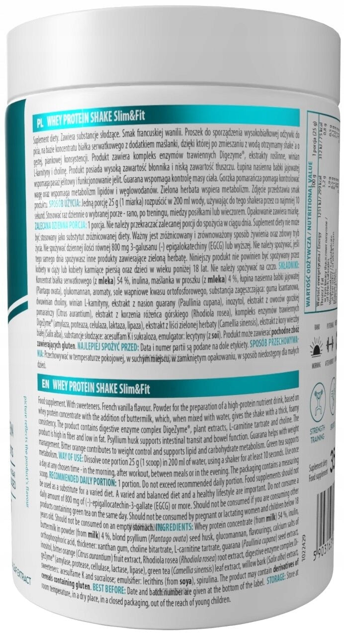 Whey Protein Shake Slim&Fit Vanilla Protein Conditioner (350 g) Expiration date not specified
