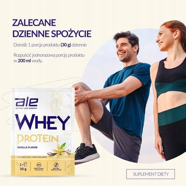 Whey Protein Vanilla Flavor, ALE, powder, 30 g Expiration date at least 3 months from the date of purchase