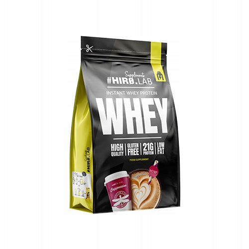Whey Protein WPC HIRO.LAB 750g Cappuccino Conditioner Powder Coffee Packaging status original