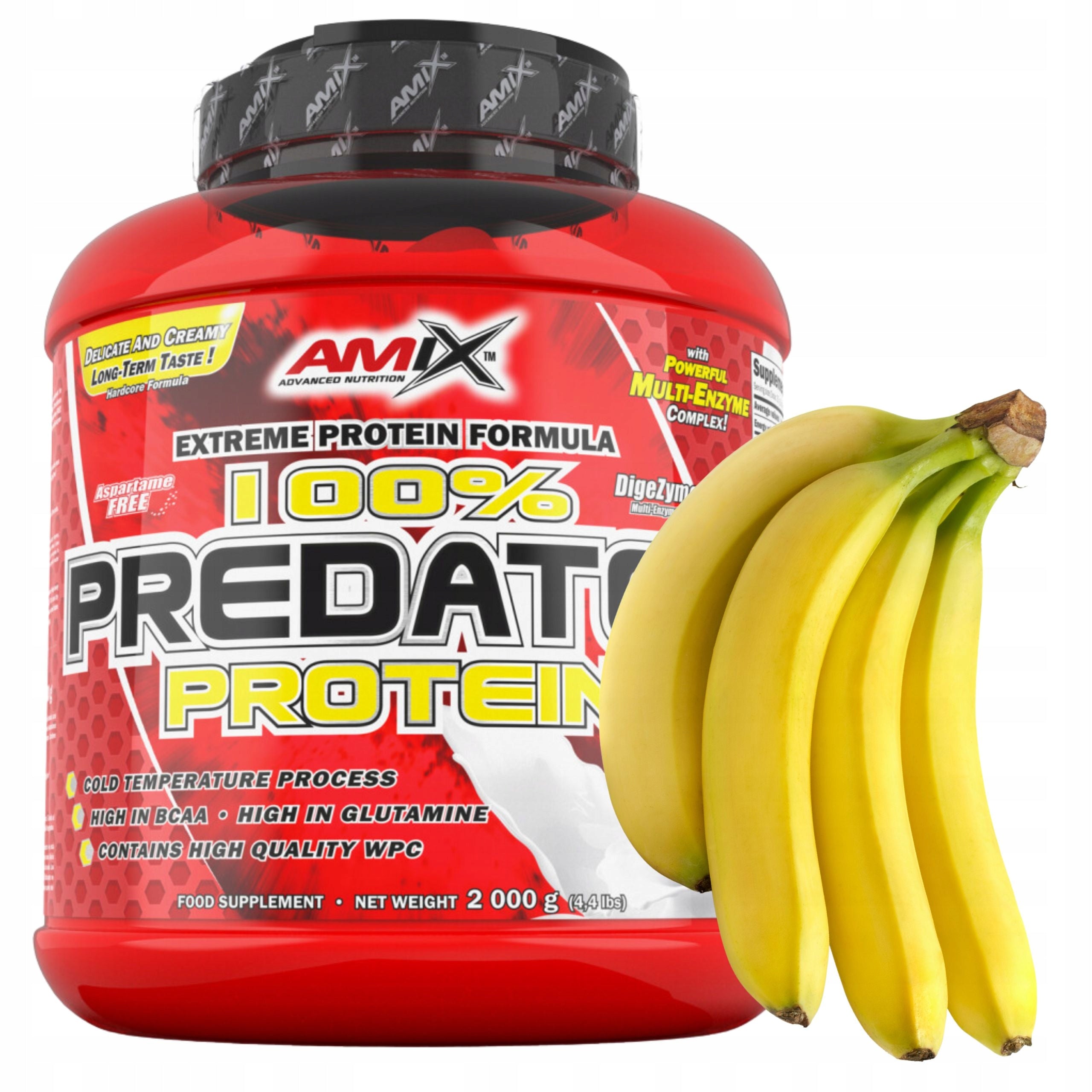 Whey Protein WPC Protein Conditioner Enzymes Digestive Glutamine Banana 2kg
