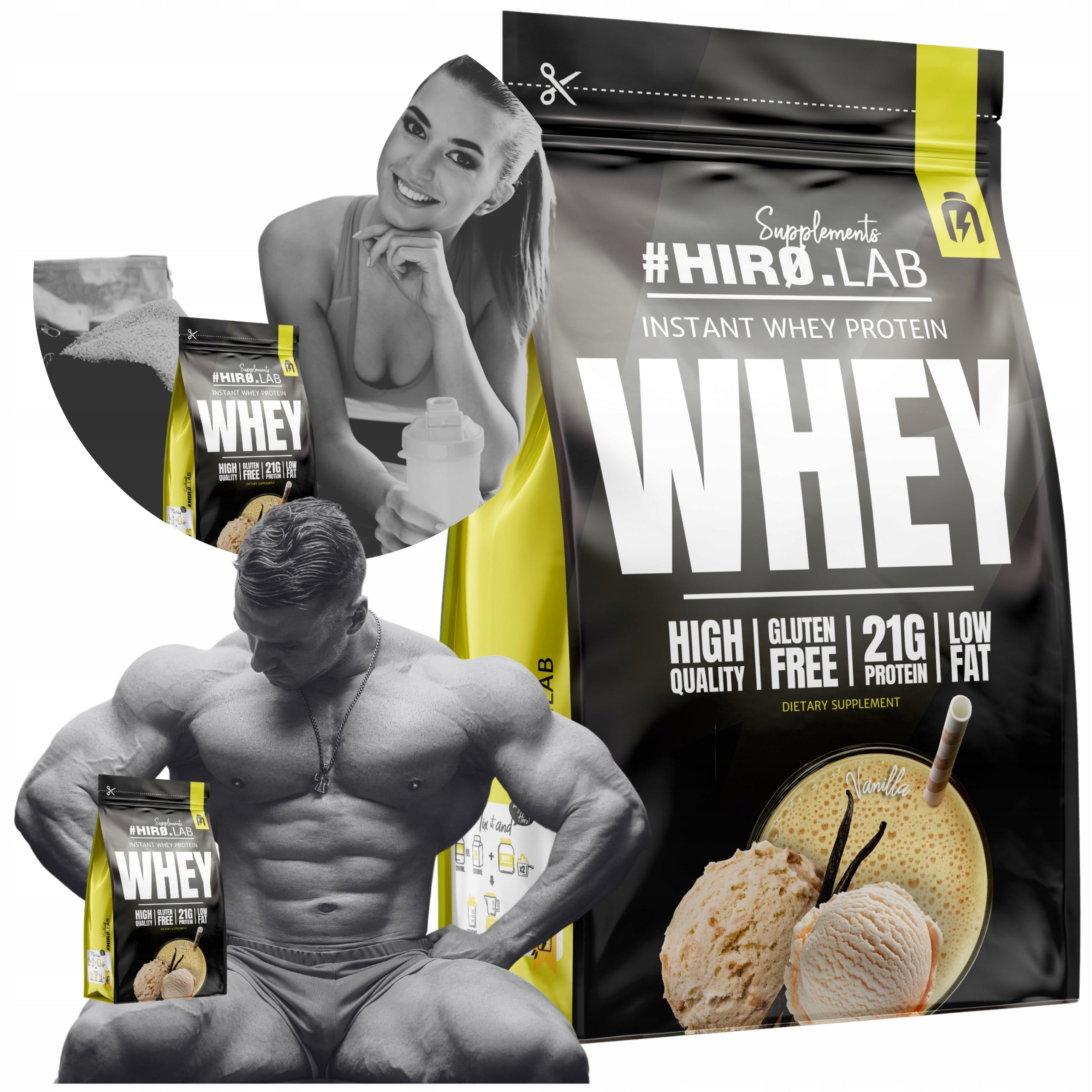 Whey WPC Protein 450g Vanilla Instant Whey Protein HIRO.LAB