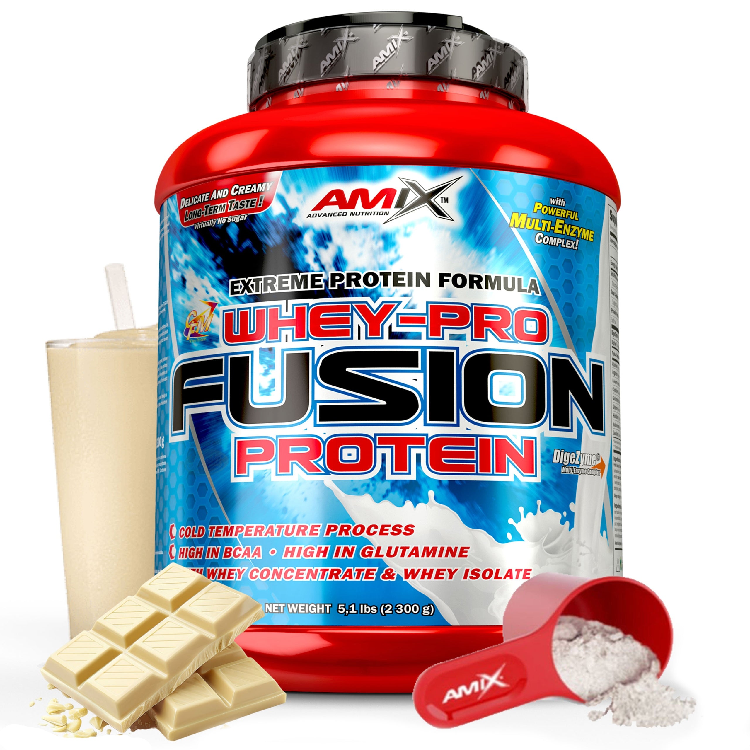 Whey protein conditioner WPC isolate CFM 2300 g white chocolate 66 servings