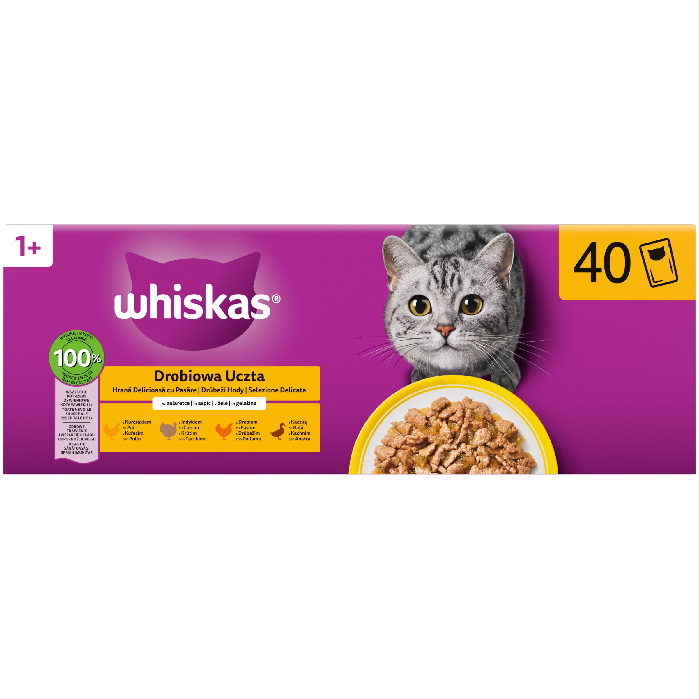 Whiskas Poultry selection in Jelly, 40 pcs.